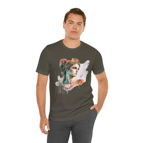 Greecian Goddess in Watercolor - Short Sleeve Tee